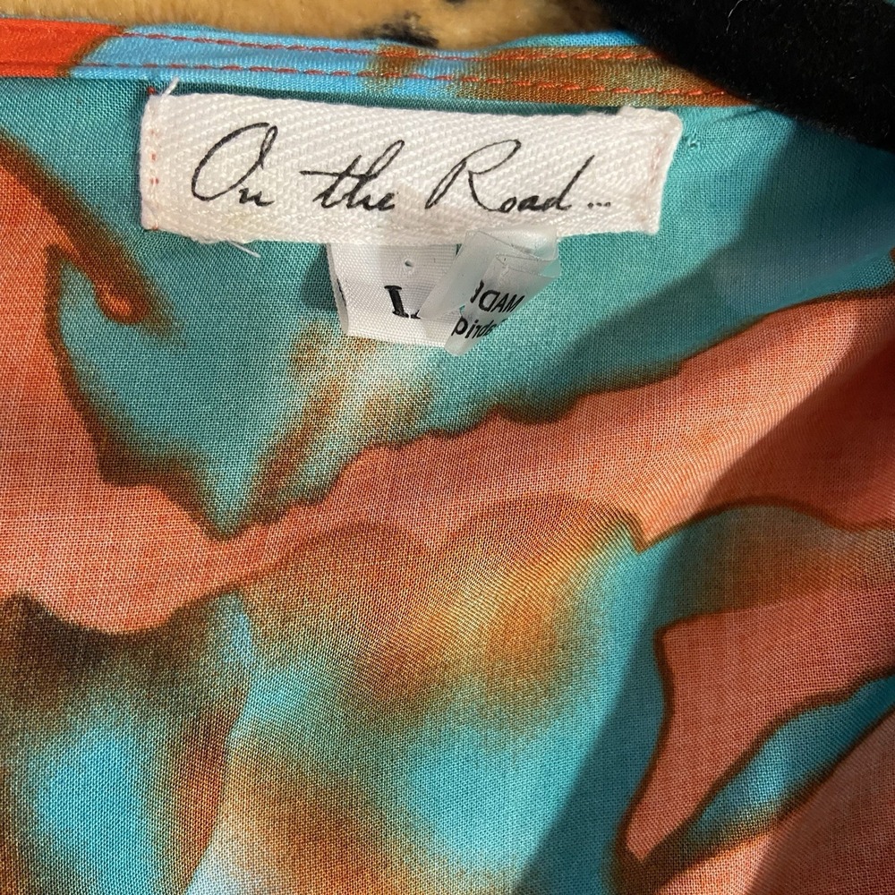 On The Road Red and Teal Crop Top - Picture 8 of 8